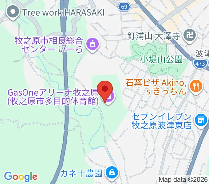 GasOneアリーナ牧之原の地図