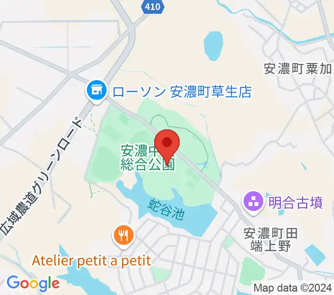 津市安濃中央総合公園内体育館の地図