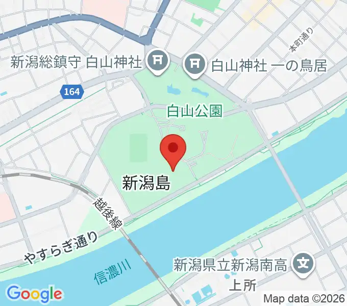 新潟市体育館の地図