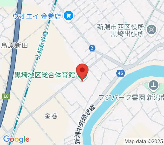 黒埼地区総合体育館の地図