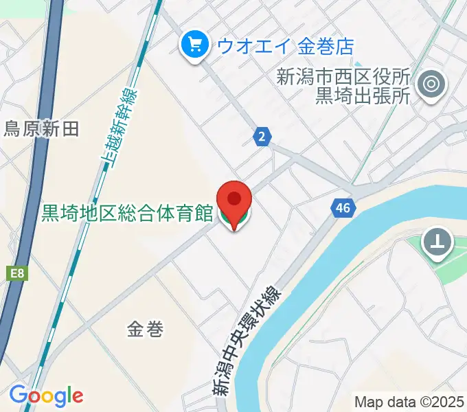 黒埼地区総合体育館の地図