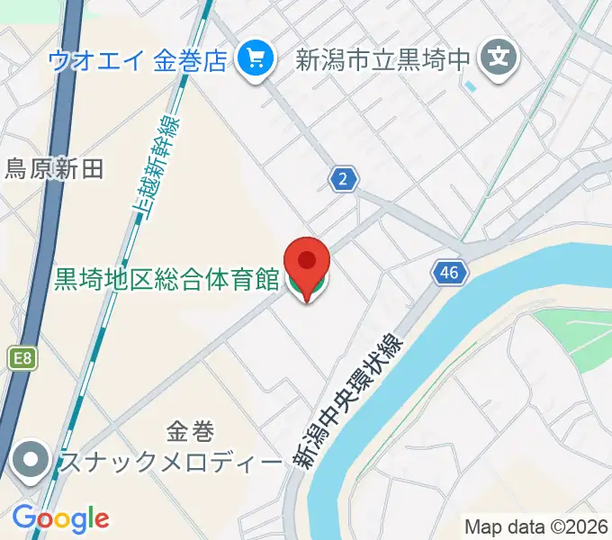 黒埼地区総合体育館の地図