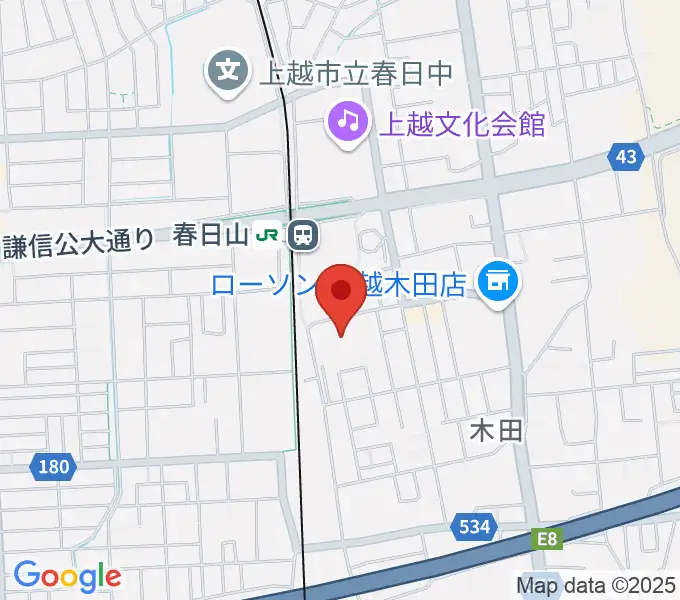 上越市総合体育館の地図