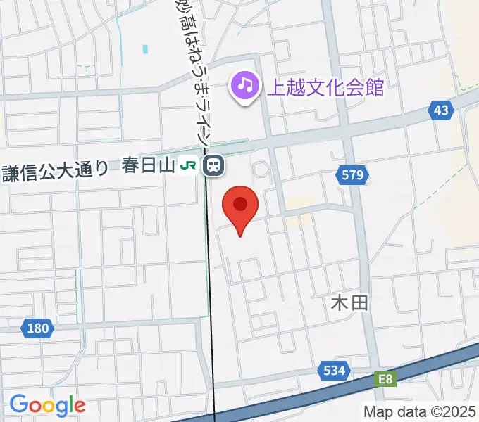 上越市総合体育館の地図