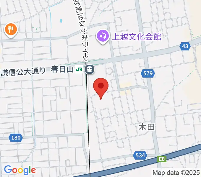 上越市総合体育館の地図