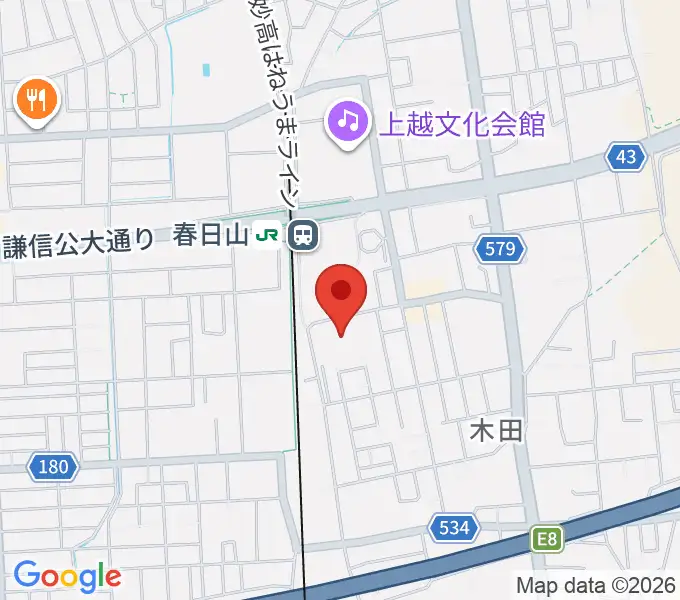 上越市総合体育館の地図