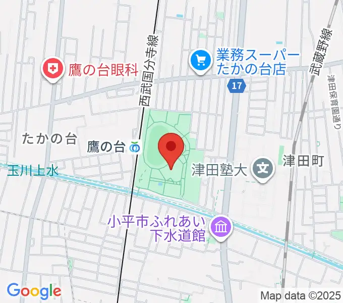 小平市民総合体育館の地図