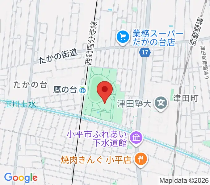 小平市民総合体育館の地図