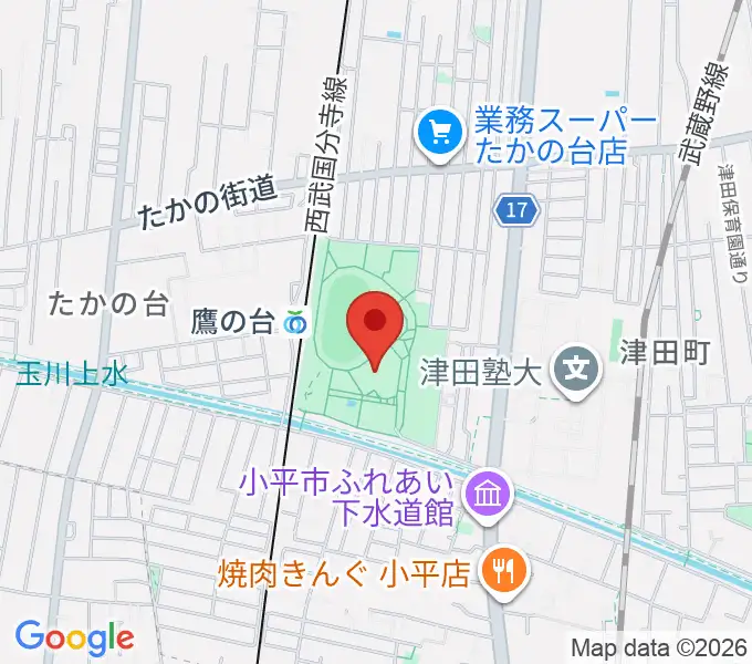 小平市民総合体育館の地図
