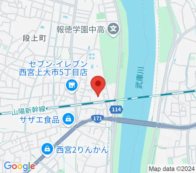 西宮市甲武体育館の地図