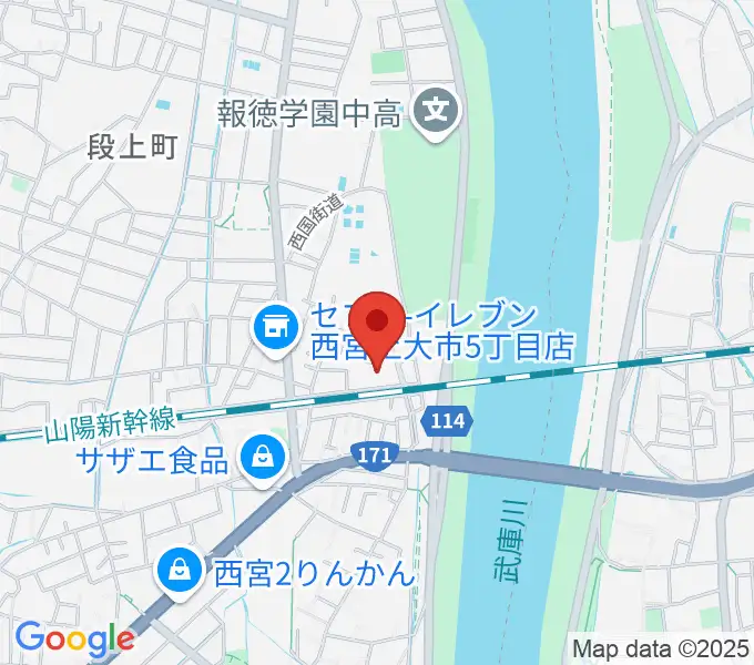 西宮市甲武体育館の地図