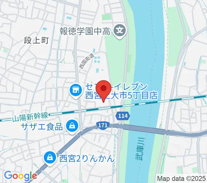 西宮市甲武体育館の地図