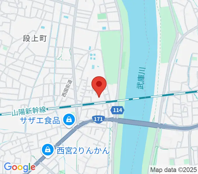 西宮市甲武体育館の地図