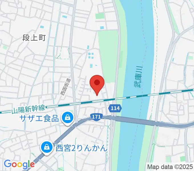 西宮市甲武体育館の地図