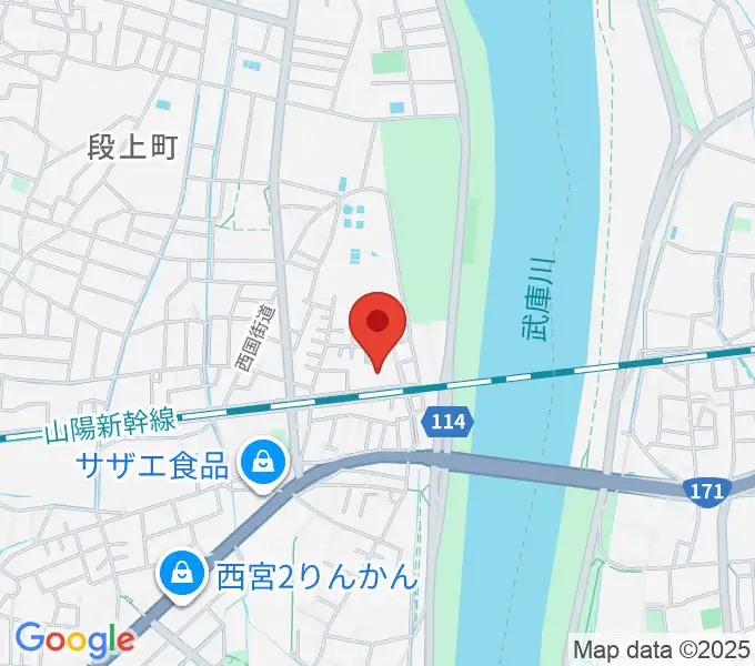 西宮市甲武体育館の地図
