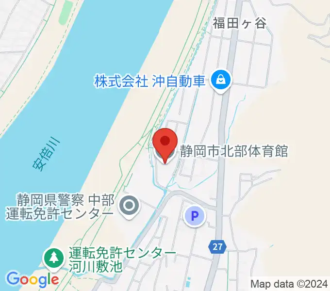 静岡市北部体育館の地図