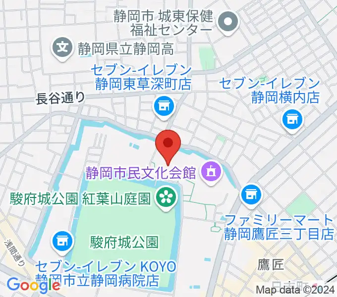 静岡市中央体育館の地図