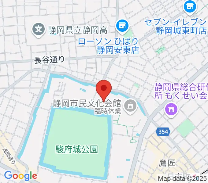 静岡市中央体育館の地図