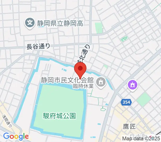 静岡市中央体育館の地図