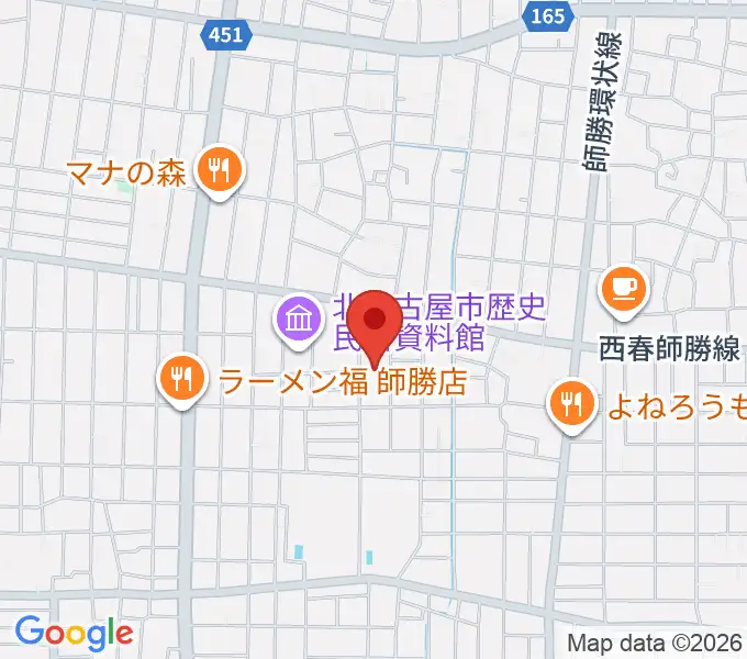 北名古屋市総合体育館の地図