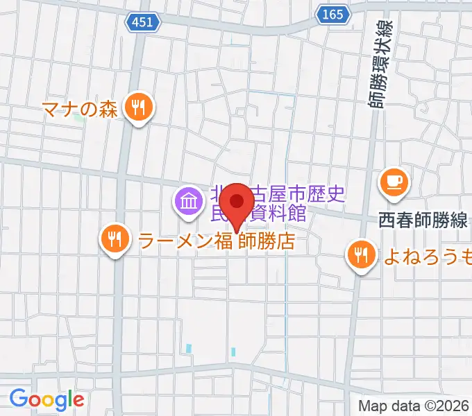 北名古屋市総合体育館の地図