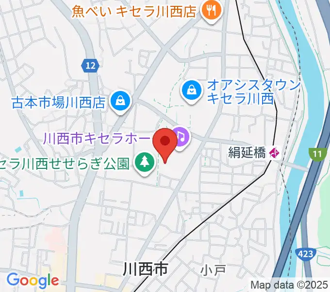 川西市総合体育館の地図