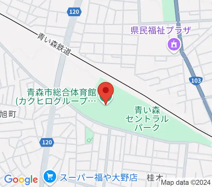 カクヒログループスーパーアリーナの地図