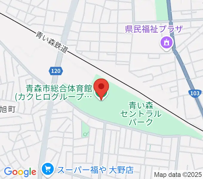 カクヒログループスーパーアリーナの地図
