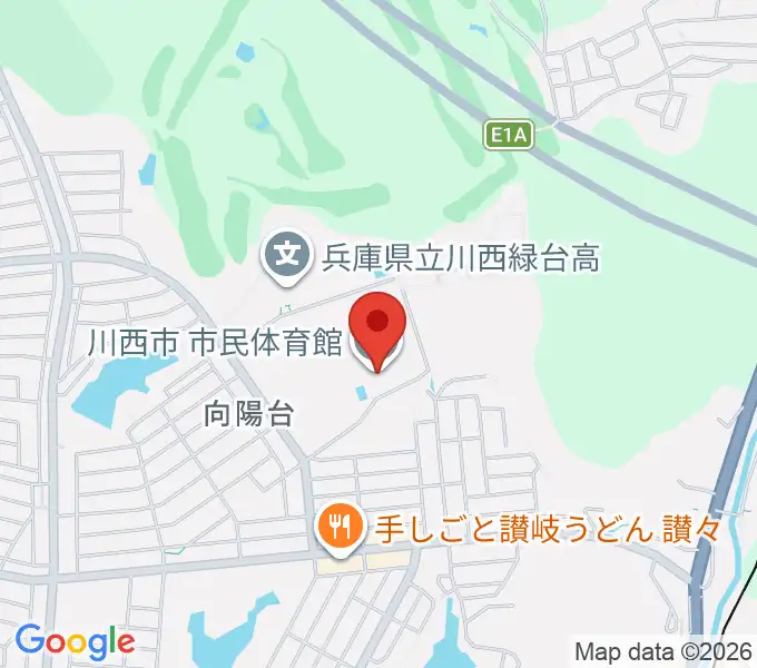 川西市市民体育館の地図