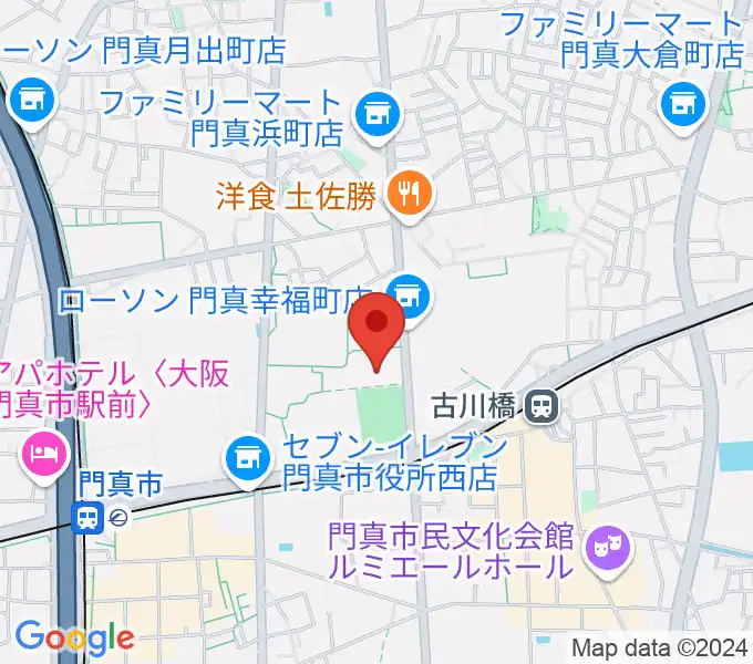 門真市立総合体育館の地図