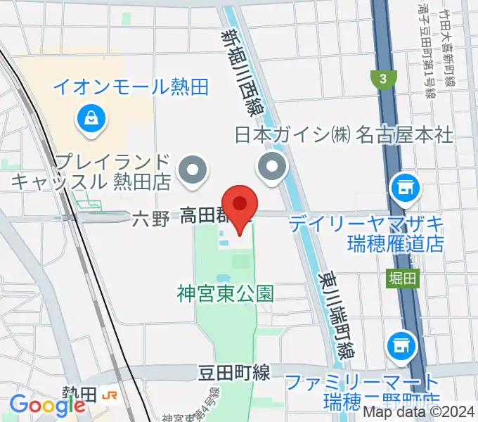 名古屋市体育館の地図