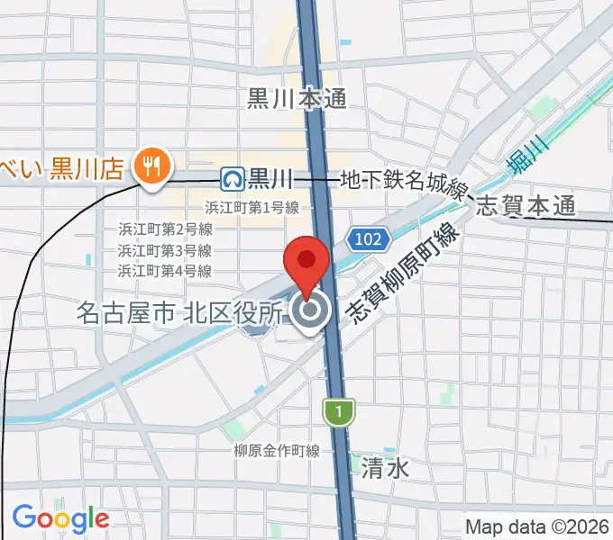 レインボー黒川スポーツトレーニングセンターの地図
