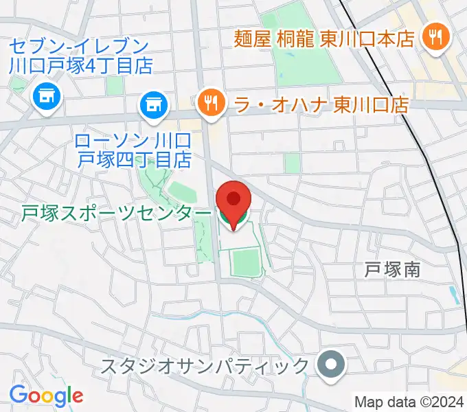 川口市立戸塚スポーツセンターの地図