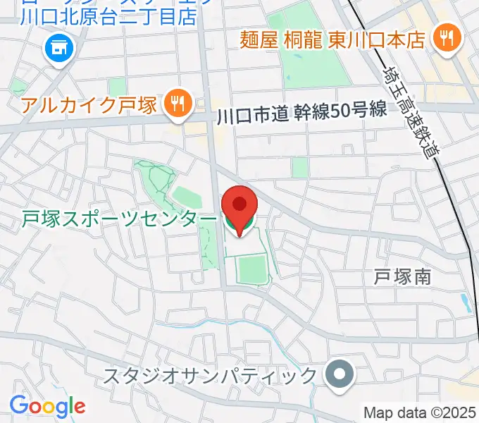 川口市立戸塚スポーツセンターの地図