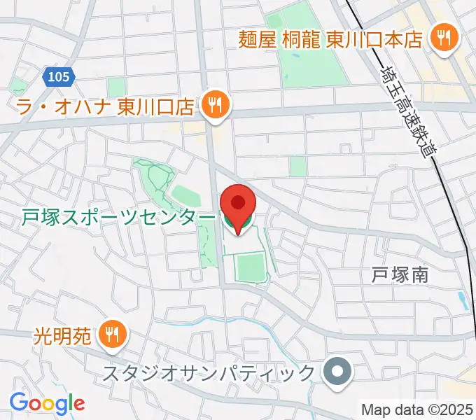 川口市立戸塚スポーツセンターの地図