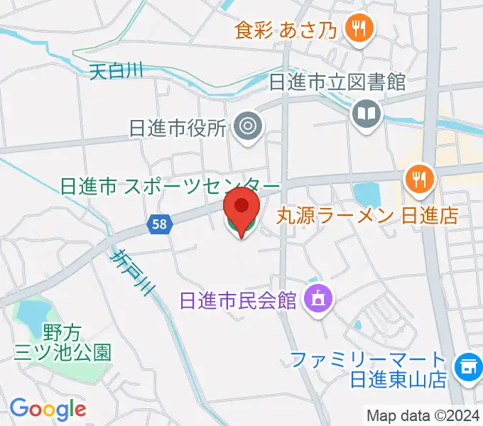 日進市スポーツセンターの地図