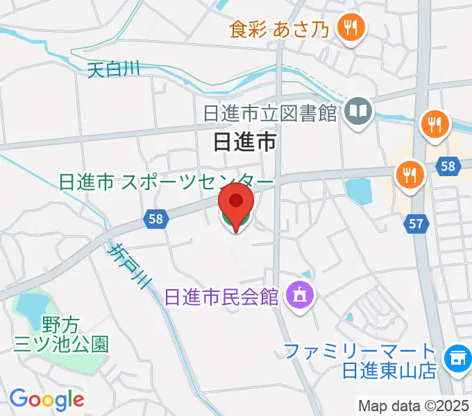 日進市スポーツセンターの地図