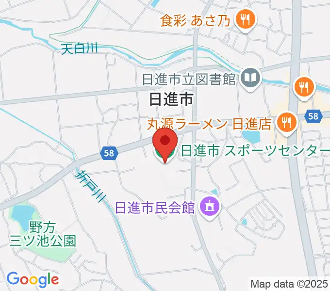 日進市スポーツセンターの地図