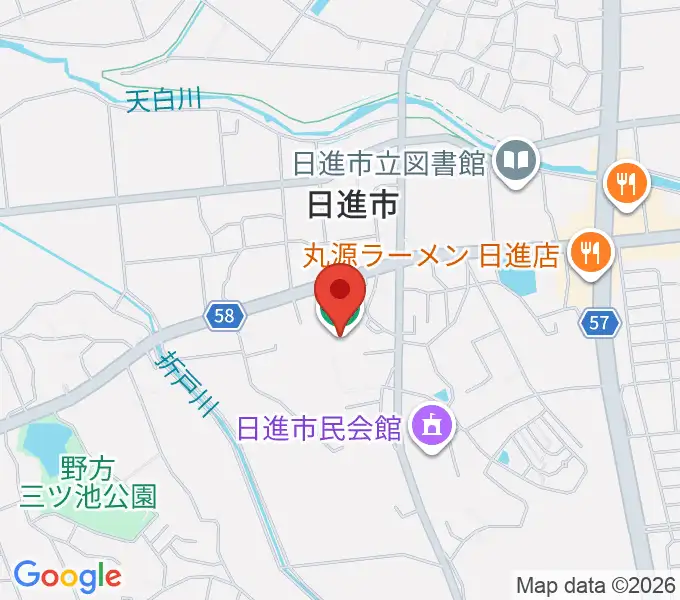 日進市スポーツセンターの地図