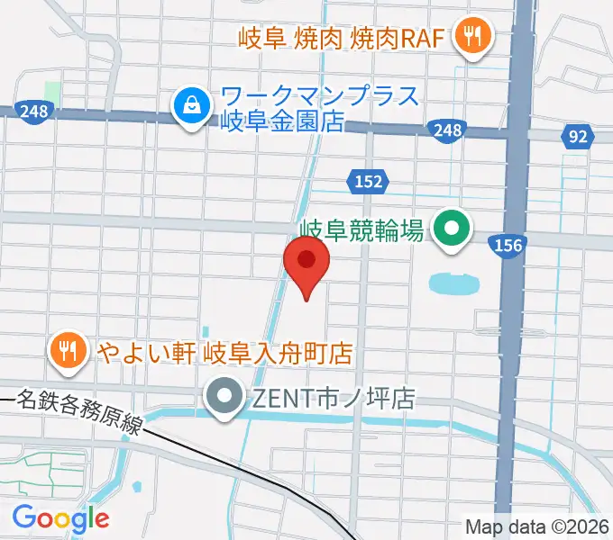 岐阜市民総合体育館の地図