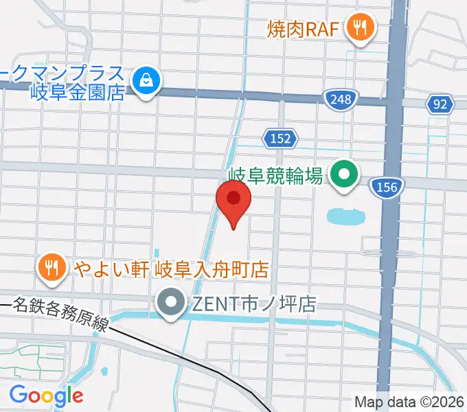 岐阜市民総合体育館の地図