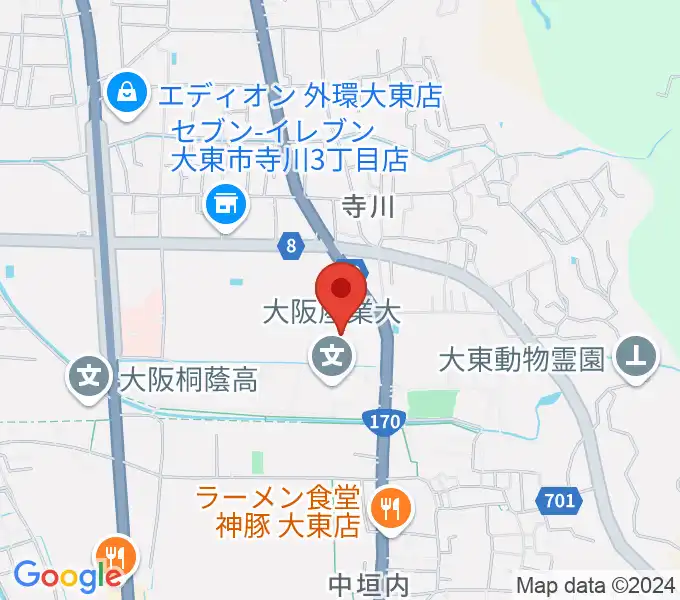 大東市立市民体育館の地図