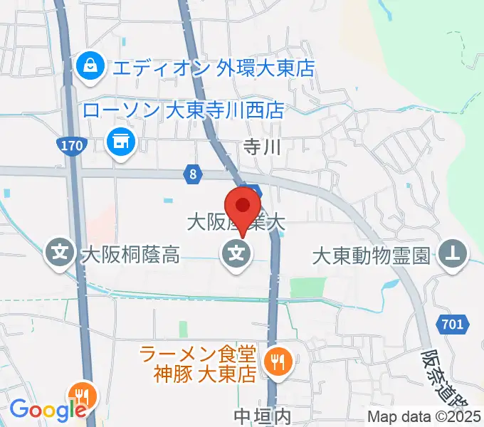 大東市立市民体育館の地図
