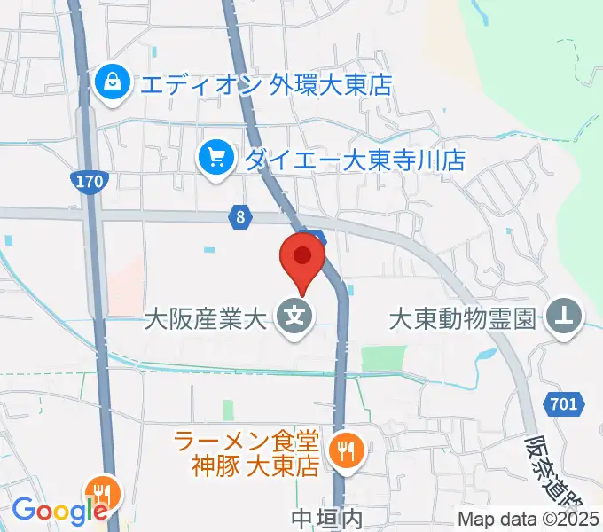 大東市立市民体育館の地図