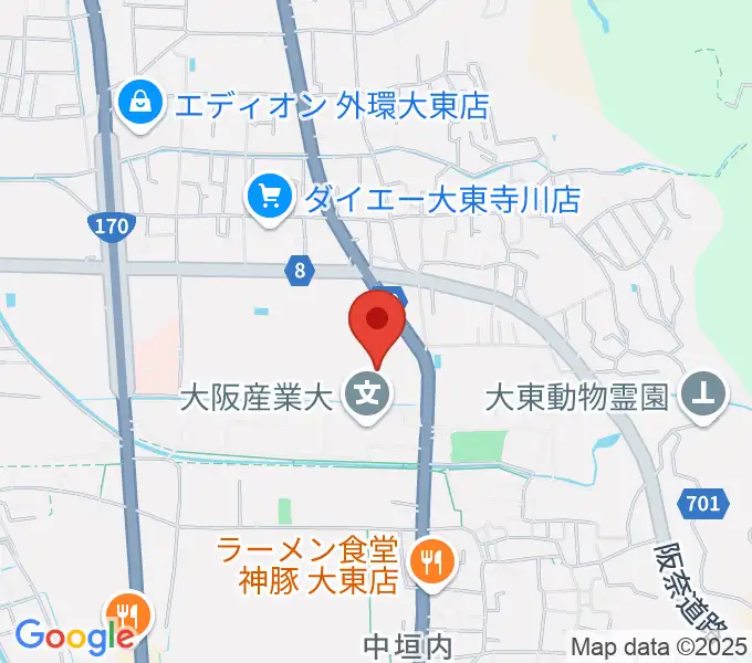 大東市立市民体育館の地図