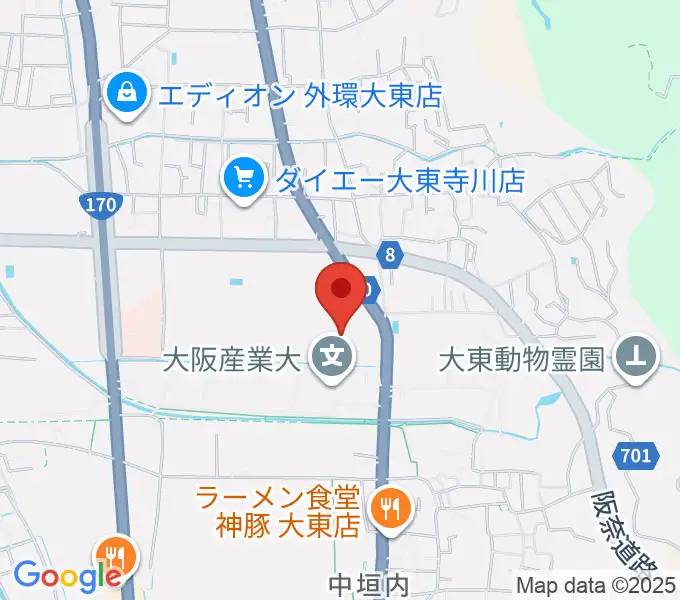 大東市立市民体育館の地図