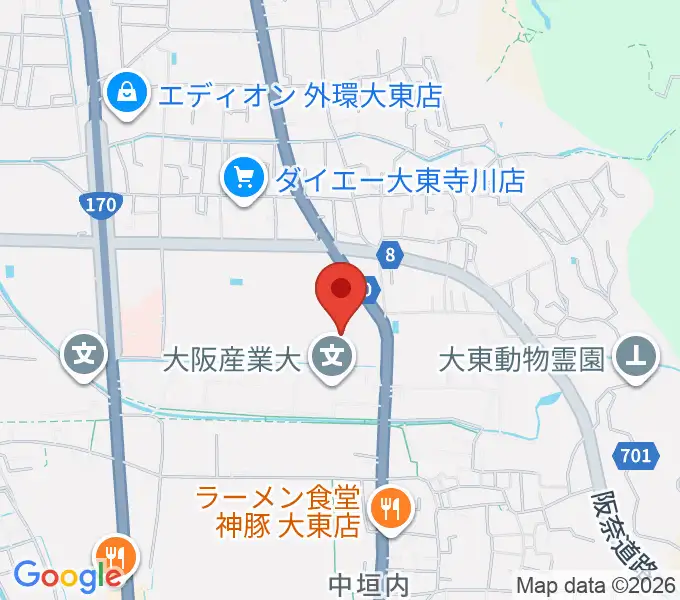 大東市立市民体育館の地図