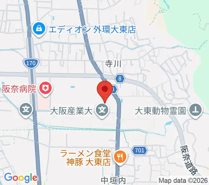 大東市立市民体育館の地図