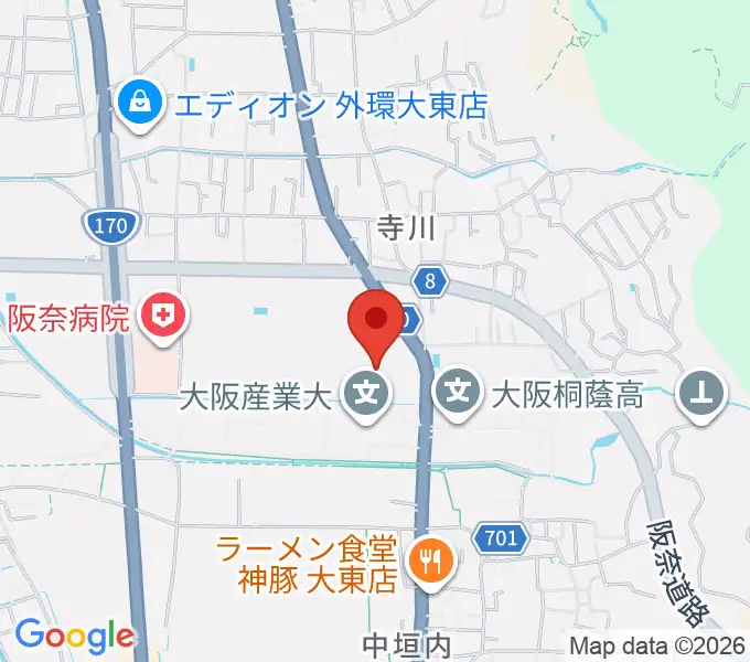 大東市立市民体育館の地図