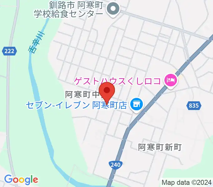 釧路市阿寒町スポーツセンターの地図